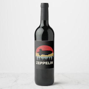 Étiquette Pour Bouteilles De Vin Chemise Zeppelin Rétro Vintage Dirigeable Aéronef