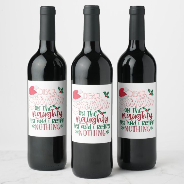 Étiquette Pour Bouteilles De Vin Cher Père Noël (Bouteilles)