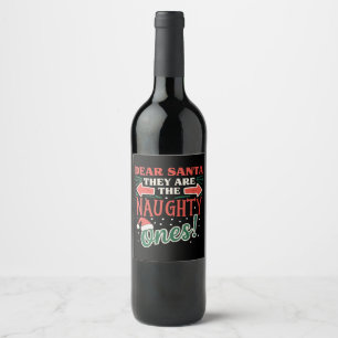Étiquette Pour Bouteilles De Vin Cher Père Noël, ce sont les vilains de Noël