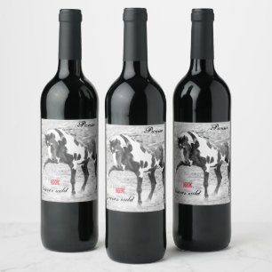 Étiquette Pour Bouteilles De Vin Cheval Sauvage Photo Picasso Mustang Vins Étiquet