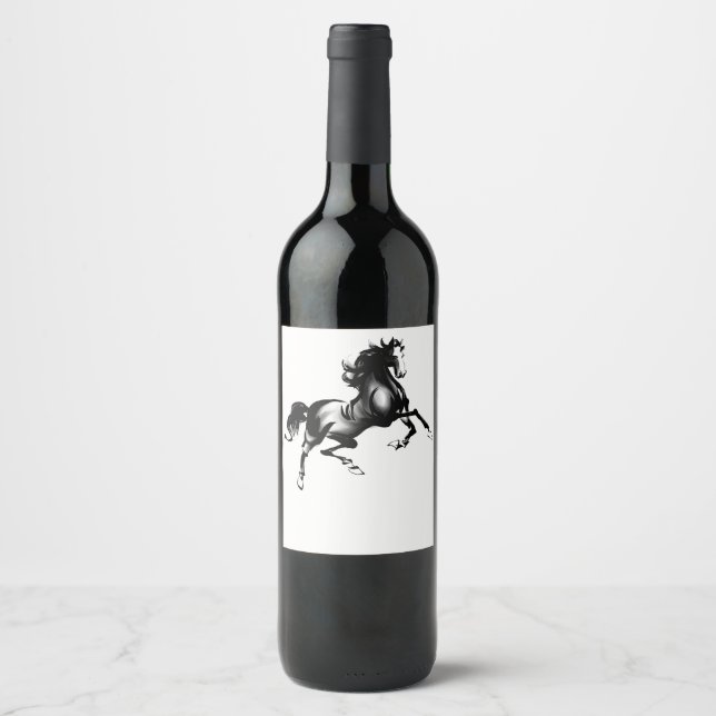 ÉTIQUETTE POUR BOUTEILLES DE VIN CHEVAL SPIRITÉ (Devant)