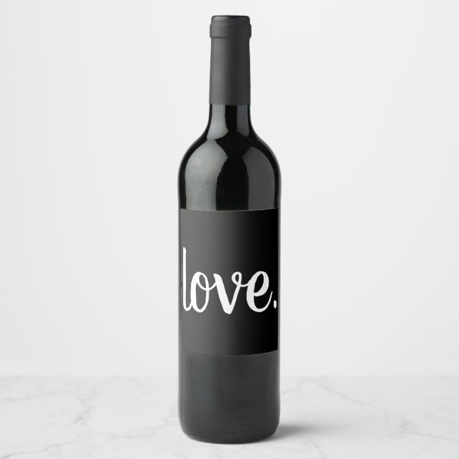 Étiquette Pour Bouteilles De Vin chic AMOUR. écriture (Devant)
