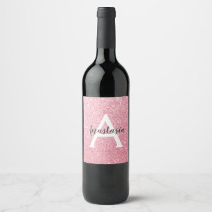 Étiquette Pour Bouteilles De Vin Chic et tendance Rose Parties scintillant or étinc