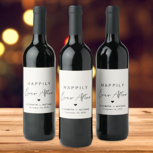Étiquette Pour Bouteilles De Vin Chic Pour Toujours Crème Mariage