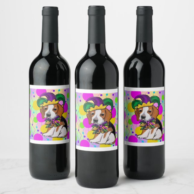 Étiquette Pour Bouteilles De Vin Chien Beagle (Bouteilles)