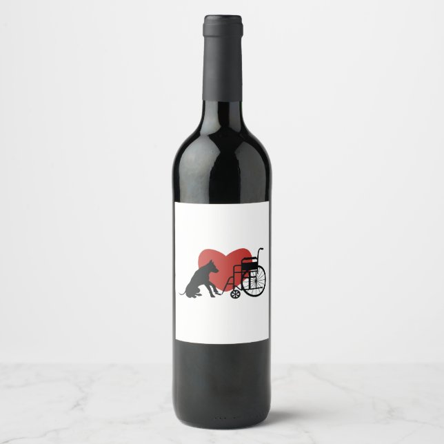 Étiquette Pour Bouteilles De Vin Chien d'assistance (Devant)