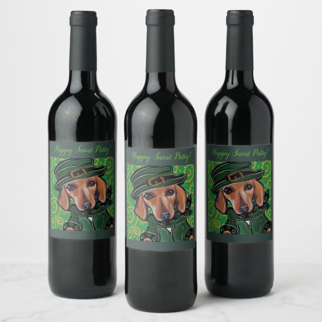 ÉTIQUETTE POUR BOUTEILLES DE VIN CHIEN DE CHIEN ROUGE (Bouteilles)