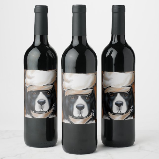 Étiquette Pour Bouteilles De Vin Chien de Terre-Neuve (Bouteilles)