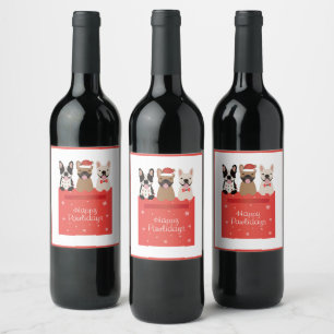 Étiquette Pour Bouteilles De Vin Chiens de taureau français de Happy Pawlidays