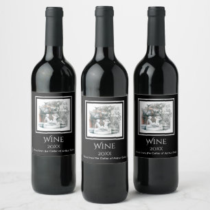 Étiquette Pour Bouteilles De Vin Chiffres blancs des filles de la fontaine de la vi