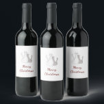 Étiquette Pour Bouteilles De Vin Christmas Cats mignonne Dessin Élégant Script<br><div class="desc">Étiquette de boisson aux chats de Noël,  avec un dessin de chattes mignonnes et design de script rouge élégant. Avec le lettrage personnalisable,  vous ajoutez vos propres informations. Idéal pour planifier vos vacances festives sur le thème du félin.</div>
