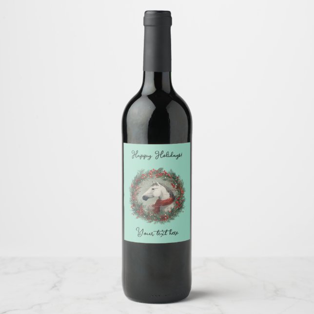 Étiquette Pour Bouteilles De Vin Christmas Wine Bottle Label customizable  (Devant)