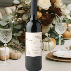 Étiquette Pour Bouteilles De Vin Chute neutre dans l'amour Chute Wedding shower du