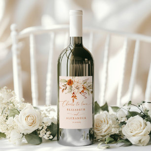 Étiquette Pour Bouteilles De Vin Chute rustique Bravo à aimer Mariage