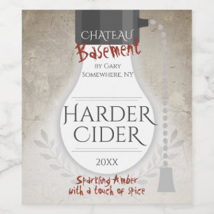 Étiquette Pour Bouteilles De Vin cidre de bière maison au sous-sol personnalisé