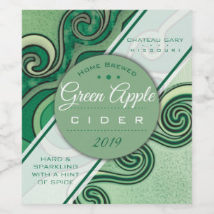Étiquette Pour Bouteilles De Vin cidre de vin vert maison personnalisé