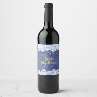 Étiquette Pour Bouteilles De Vin Ciel bleu avec étoiles de Haning - Étiquette de vi