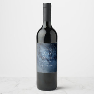 Étiquette Pour Bouteilles De Vin Ciel nocturne céleste Étiquette de vin Mariage e