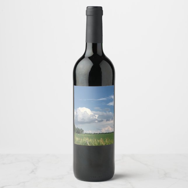 Étiquette Pour Bouteilles De Vin Ciel nuageux (Devant)