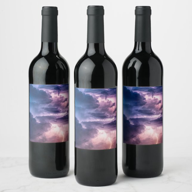 Étiquette Pour Bouteilles De Vin Cieux orageux (Bouteilles)