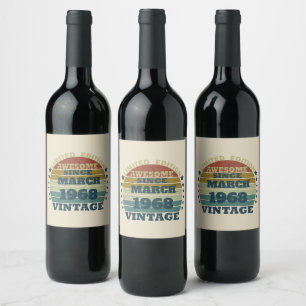 Étiquette Pour Bouteilles De Vin Cinquante-cinq personnalisé vintage 55e anniversai