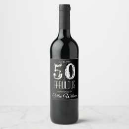 Étiquette Pour Bouteilles De Vin Cinquantième anniversaire Fête de la vie