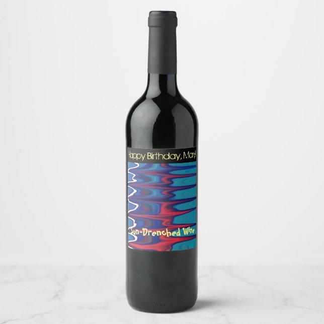 Étiquette Pour Bouteilles De Vin Circulation Abstraite des onduleurs d'eau (Devant)