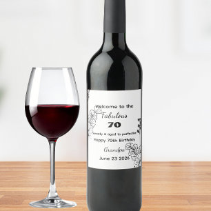 Étiquette Pour Bouteilles De Vin Citation drôle personnalisée pour 70e anniversaire