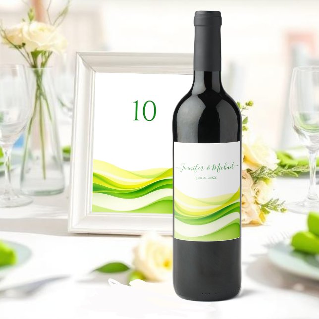 Étiquette Pour Bouteilles De Vin Citron de l'Île Vert et Jaune (Island Citrus Green and Yellow Wine Label )