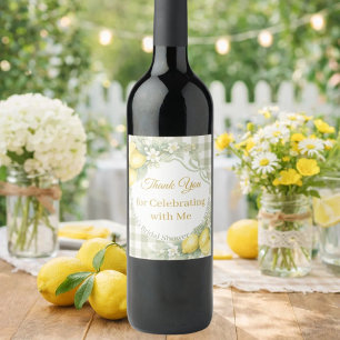 Étiquette Pour Bouteilles De Vin Citron sauge vichy Merci Enterrement de Vie de Jeu
