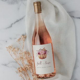 Étiquette Pour Bouteilles De Vin Citrouille d'automne et fleurs sauvages "Tombez am