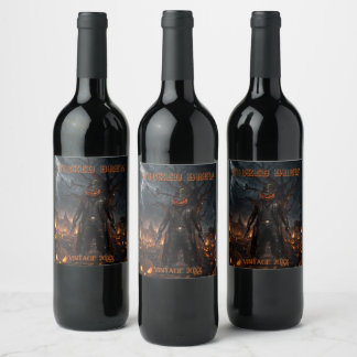 Étiquette Pour Bouteilles De Vin Citrouille de sheriff cowboy d'Halloween effrayant