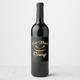 Étiquette Pour Bouteilles De Vin Citrouille déplaisant Monster Halloween