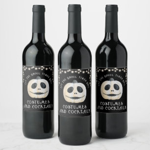 Étiquette Pour Bouteilles De Vin Citrouille du parti Halloween Ghoulish