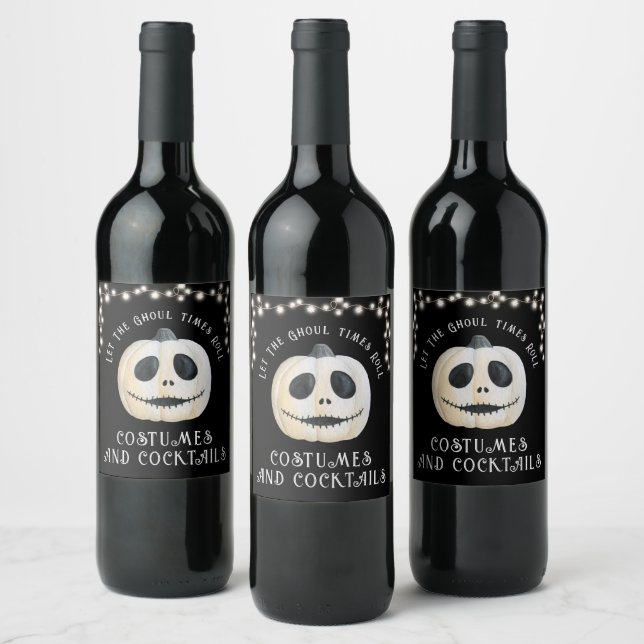 Étiquette Pour Bouteilles De Vin Citrouille du parti Halloween Ghoulish (Bouteilles)
