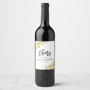 Étiquette Pour Bouteilles De Vin Citrus Citrus Mariage Vin Étiquette