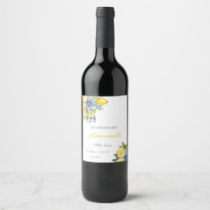 Étiquette Pour Bouteilles De Vin Citrus fait maison Limoncello Citron Mariage faveu