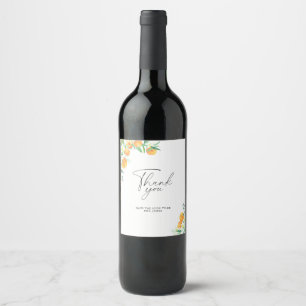 Étiquette Pour Bouteilles De Vin Citrus - remerciement pour un enterrement de vie d