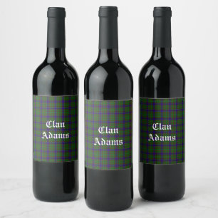 Étiquette Pour Bouteilles De Vin Clan écossais Adams Tartan