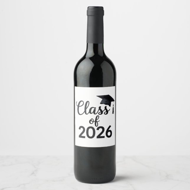 Étiquette Pour Bouteilles De Vin Classe De 2026 (Devant)