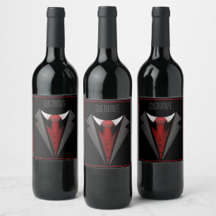 Étiquette Pour Bouteilles De Vin Classieux Monsieur Cravate Rouge 2