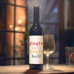 Étiquette Pour Bouteilles De Vin Cloche de jingle colorée moderne