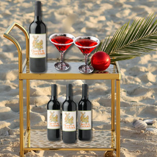 Étiquette Pour Bouteilles De Vin Cocktails à la mode de Noël