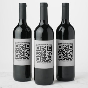 Étiquette Pour Bouteilles De Vin Code QR avant personnalisé Logo arrière T-Shirt Ét