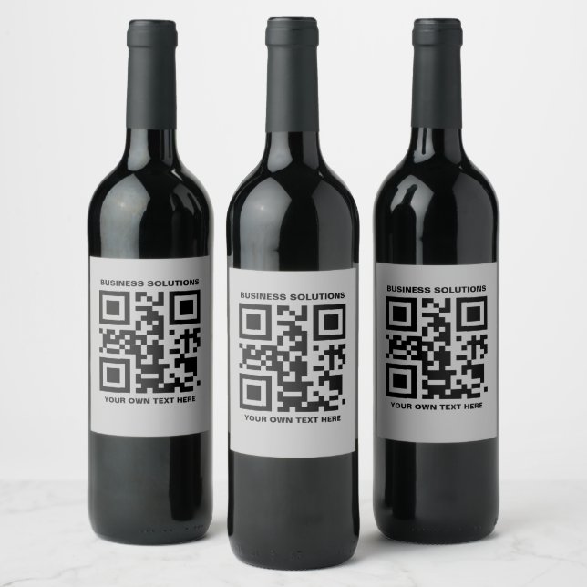 Étiquette Pour Bouteilles De Vin Code QR avant personnalisé Logo arrière T-Shirt Ét (Bouteilles)