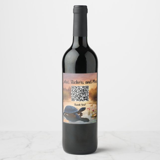 Étiquette Pour Bouteilles De Vin Code QR d'entreprise (Devant)