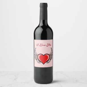 Étiquette Pour Bouteilles De Vin Coeur d'ange
