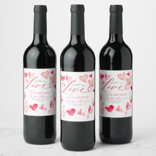 Étiquette Pour Bouteilles De Vin Cœurs de la Saint-Valentin Art Fantaisiste Enterre