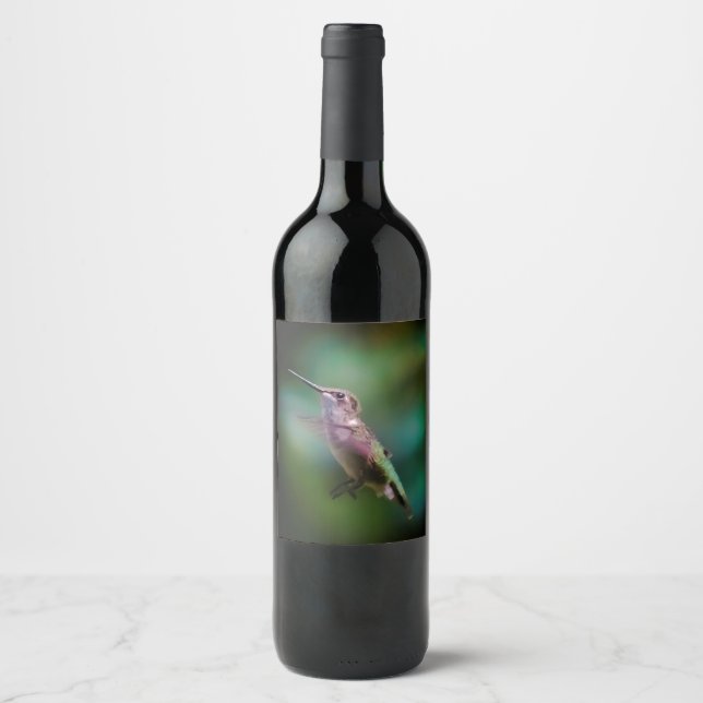Étiquette Pour Bouteilles De Vin Colibri à gorge rubis - Photo originale (Devant)