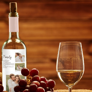 Étiquette Pour Bouteilles De Vin Collage Couple Photo & Romantic Family Cadeau